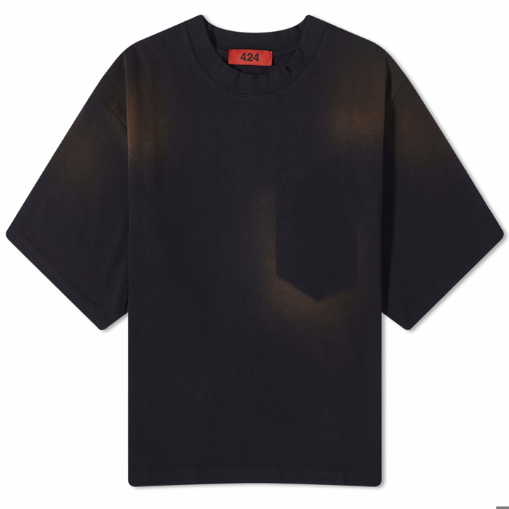 Photo: 424 Men's Faded Dye Pocket T-Shirt in Black