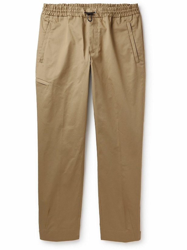 Photo: Moncler - Tapered Cotton-Blend Gabardine Trousers - Neutrals