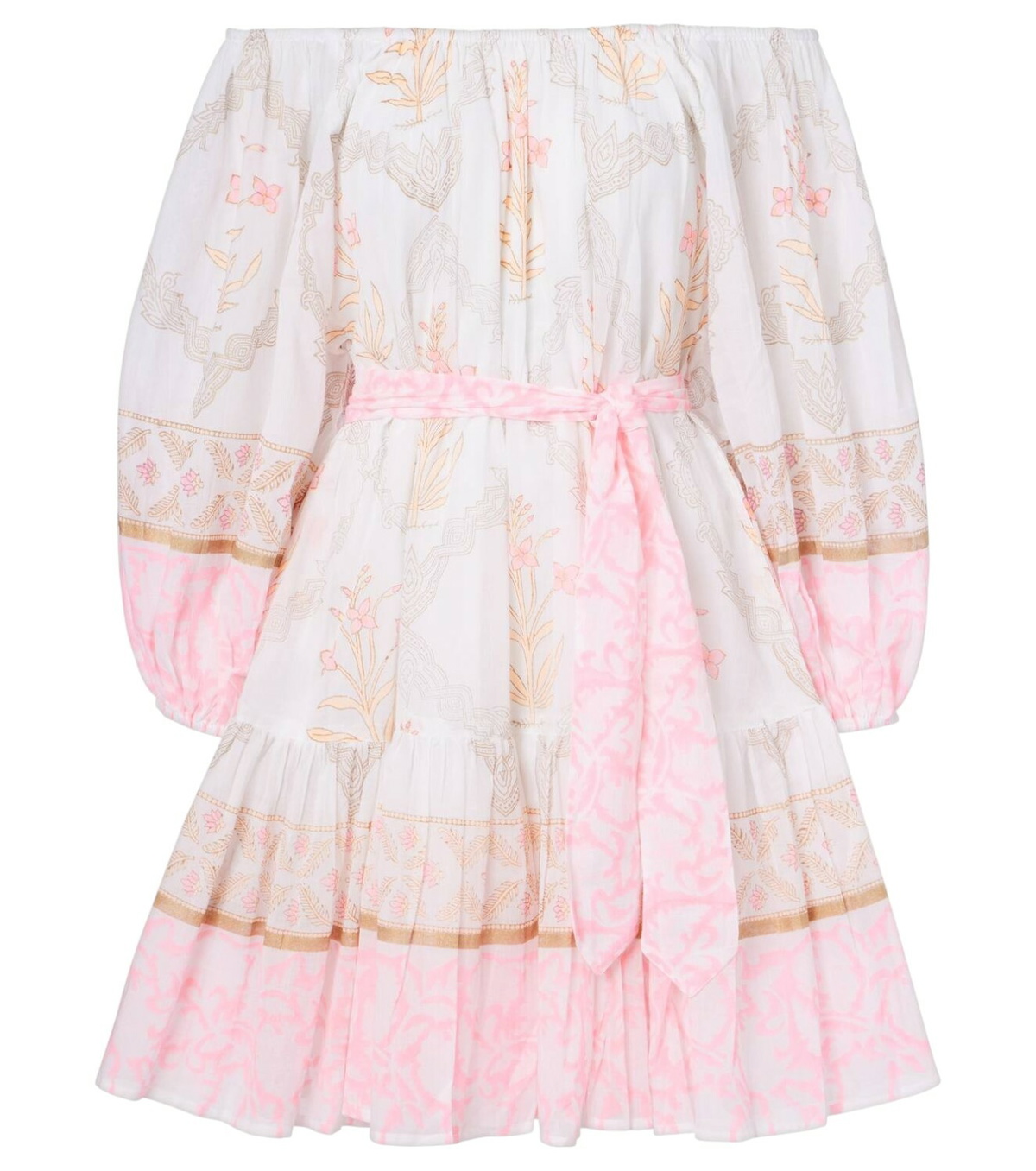 【Juliet Dunn】フローラルコットンアンドリネンミディドレス Floral printed cotton minidress in multicoloured - Juliet