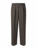 Enfants Riches Déprimés - Straight-Leg Pleated Pinstriped Virgin Wool Trousers - Brown