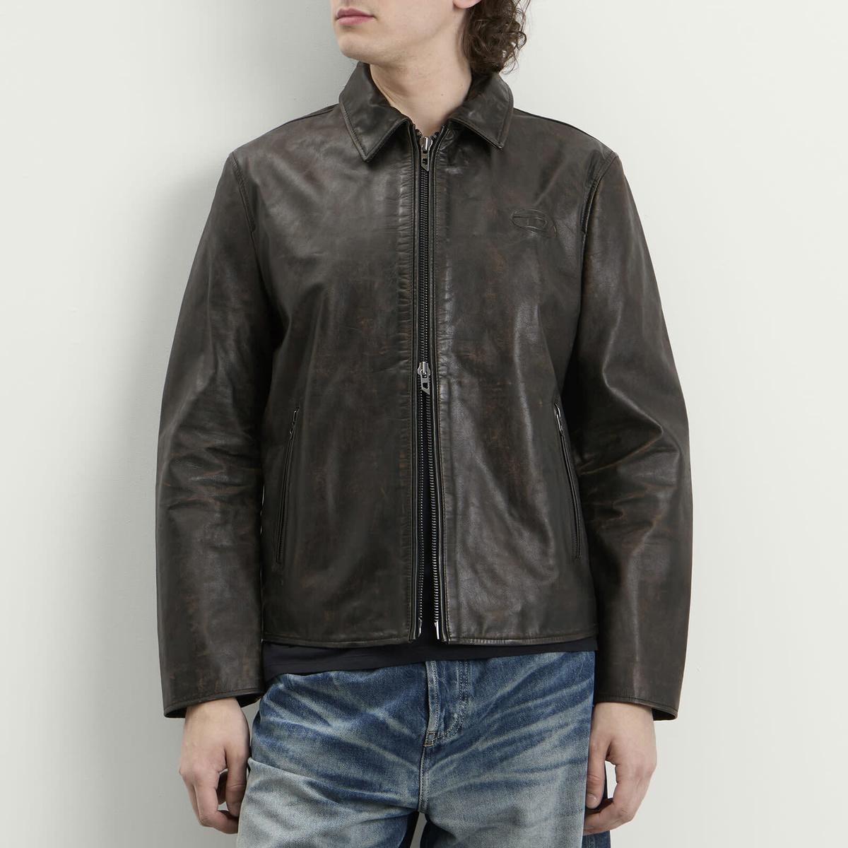 Diesel Men's Leather Jacket in Black
