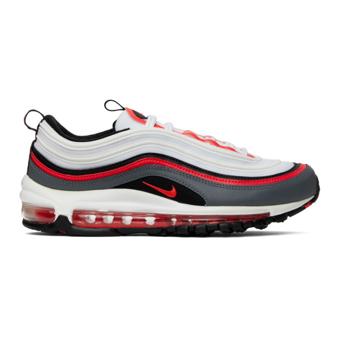 Photo: Nike White and Pink Air Max 97 Sneakers