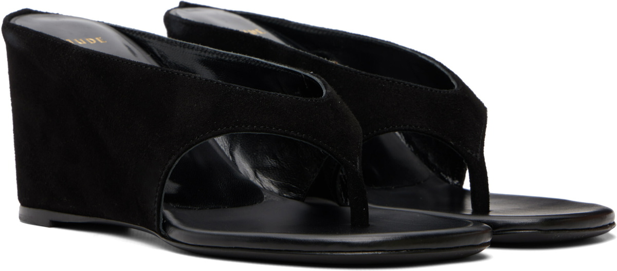 JUDE SSENSE Exclusive Black Yaga Wedge Heeled Sandals