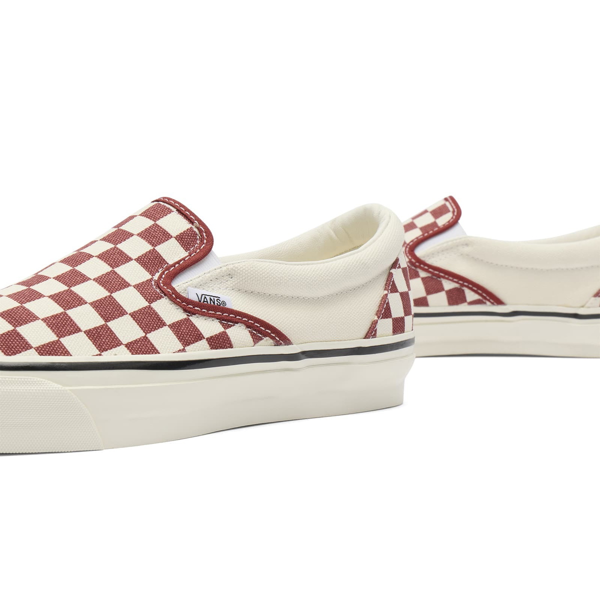 Vans LX Classic Slip-On 98 Sneaker in Checkerboard Poppy Ember Red