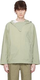 DOCUMENT Khaki Nylon Hooded Shirting Jacket