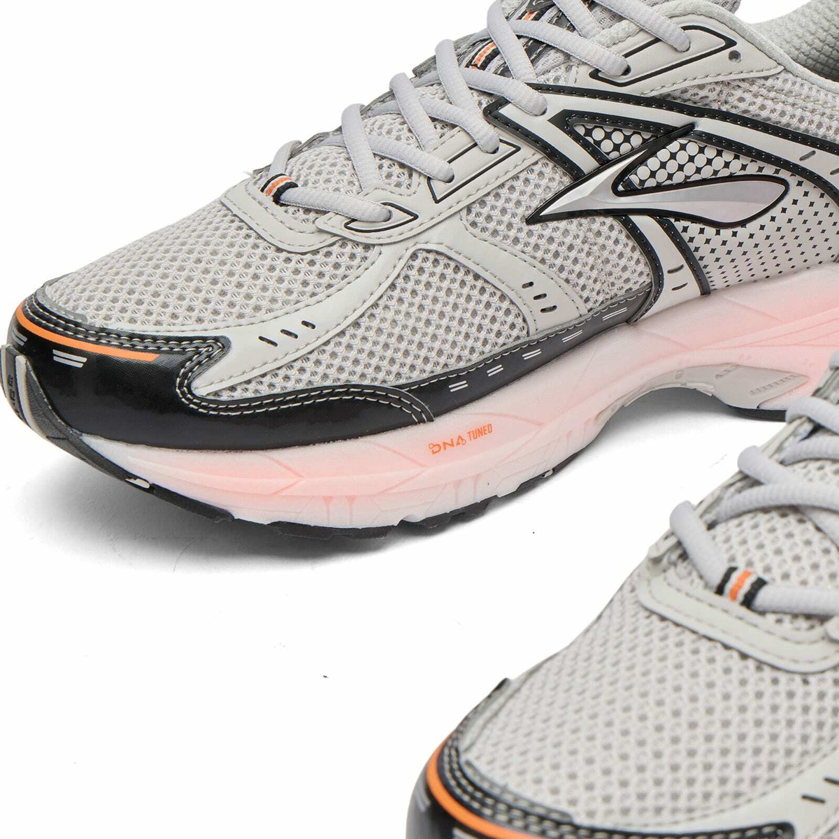 Brooks Men's Adrenaline GTS 10 in Quiet Gray/Black/Coral Rose