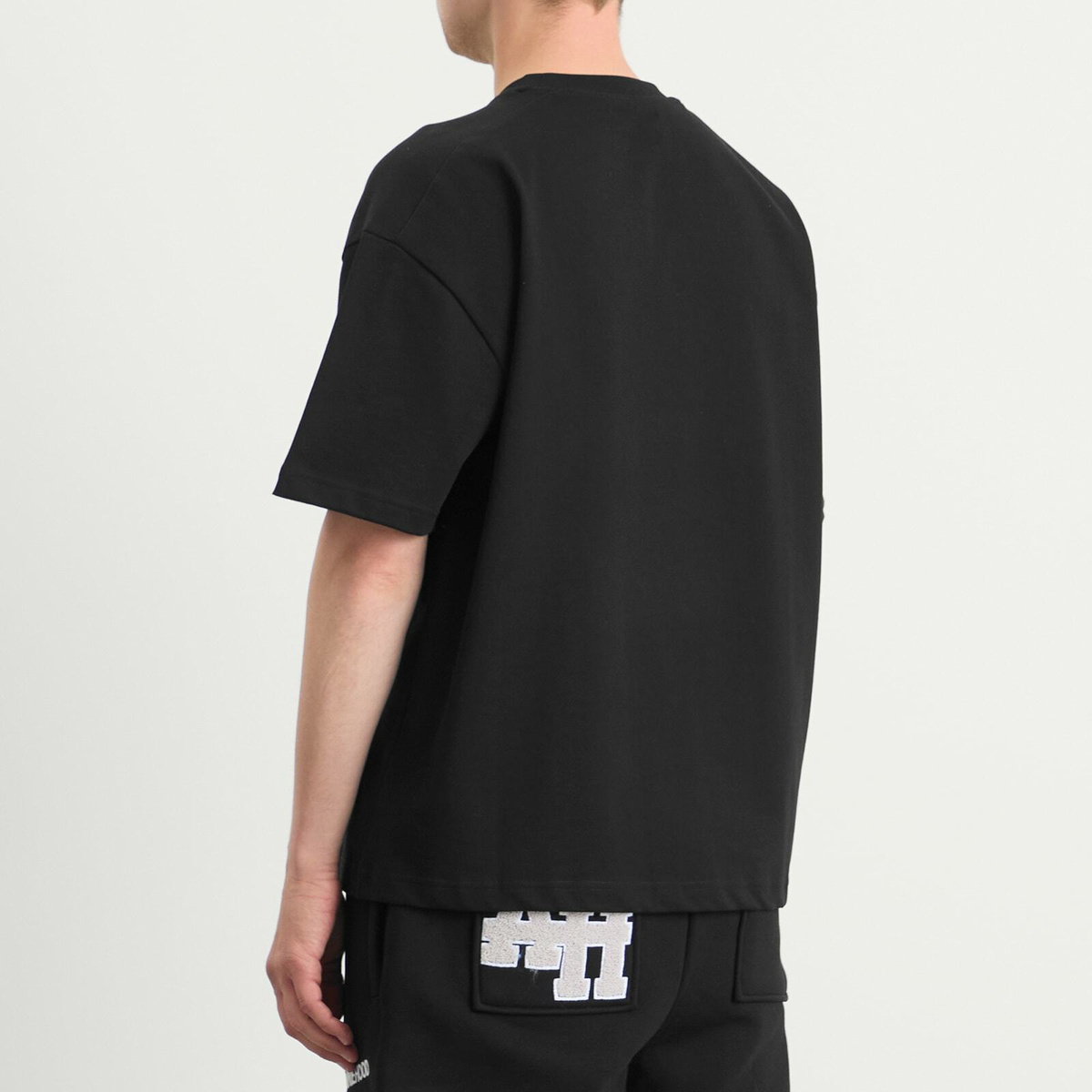 ANNIE HOOD Men's College T-Shirt in Black/Black