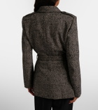 Chloé Belted herringbone wool-blend coat