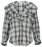 Veronica Beard Itha checked cotton-blend blouse