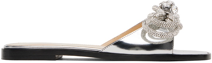 Photo: MACH & MACH Silver Double Bow Mirror 10 Sandals