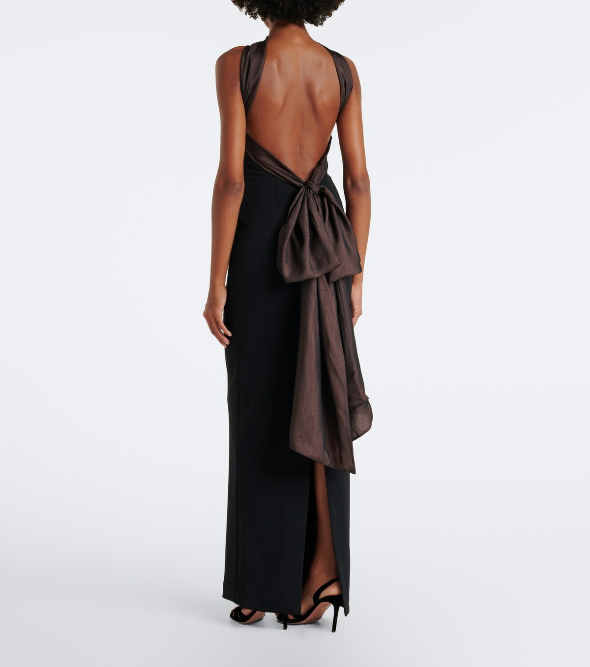 Retrofête Daufine scarf-detail open-back gown