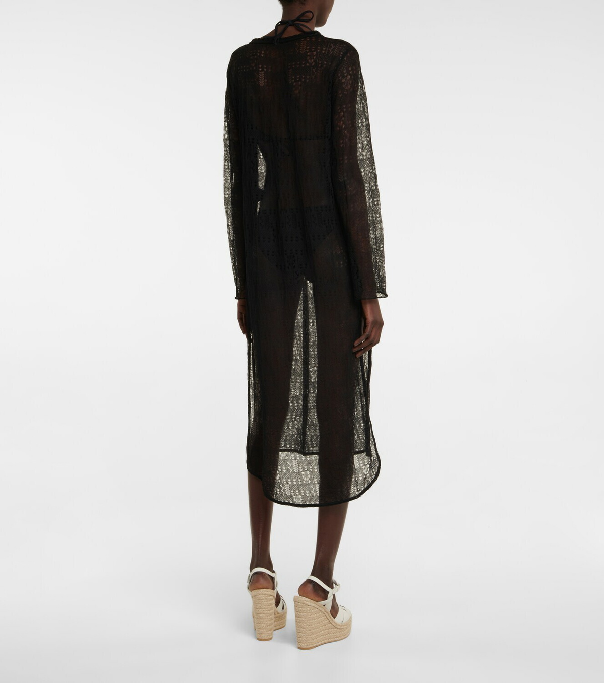 Saint Laurent Pointelle knit kaftan