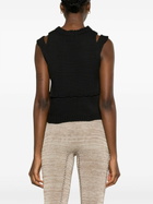 AISLING CAMPS Black Steph Cut-Out Knit Vest