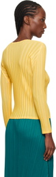PLEATS PLEASE ISSEY MIYAKE Yellow Rib Pleats January T-shirt