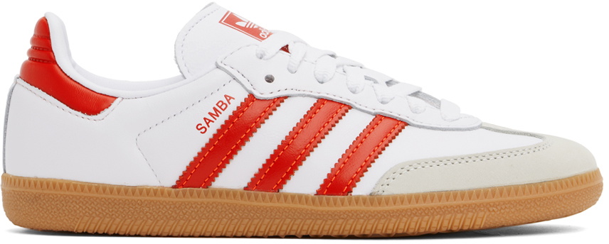 adidas Originals White & Red Samba OG Sneakers adidas Originals