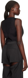 AREA Black Crystal Button Vest