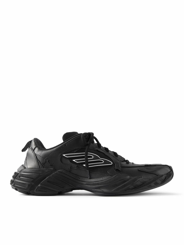 Photo: Balenciaga - Monday Leather Sneakers - Black