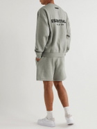 FEAR OF GOD ESSENTIALS - Oversized Logo-Flocked Cotton-Blend Jersey Sweatshirt - Gray