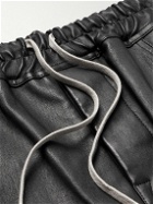 Rick Owens - Mastodon Skinny-Fit Leather Drawstring Cargo Trousers - Black