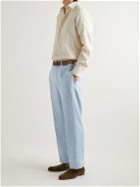 Giuliva Heritage - Felice Straight-Leg Linen-Twill Trousers - Blue