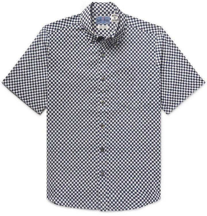 Photo: Blue Blue Japan - Button-Down Collar Checked Cotton Shirt - Indigo