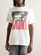 SAINT Mxxxxxx - Freedom Space Logo-Print Cotton-Jersey T-Shirt - White