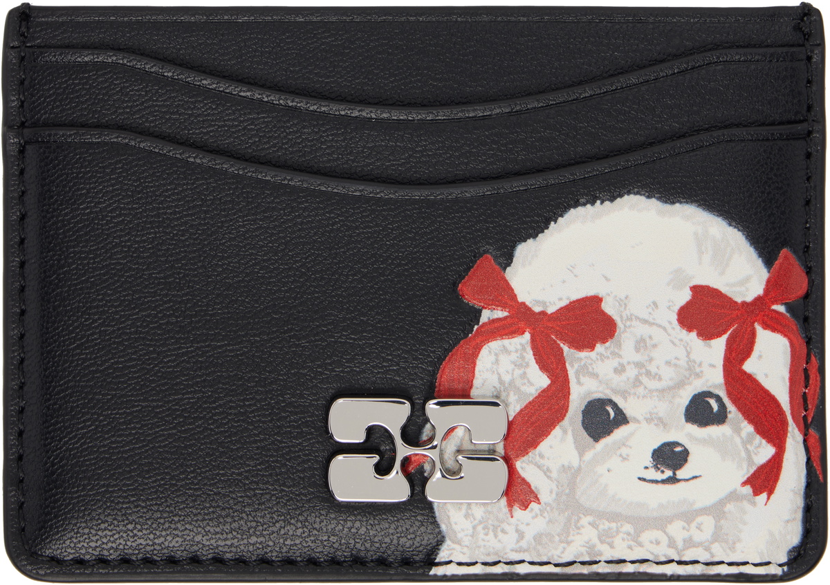 GANNI Black Bou Poodle Card Holder