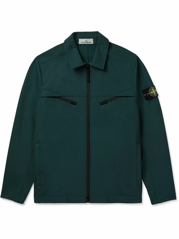 Photo: Stone Island - Logo-Appliquéd Stretch-Canvas Jacket - Green