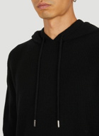 Logo Patch Hooded Sweater in Black