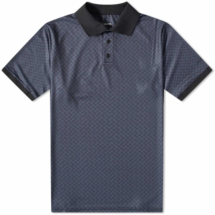 Photo: Manors Golf Men's Eighteenth Course Polo Shirt in Black