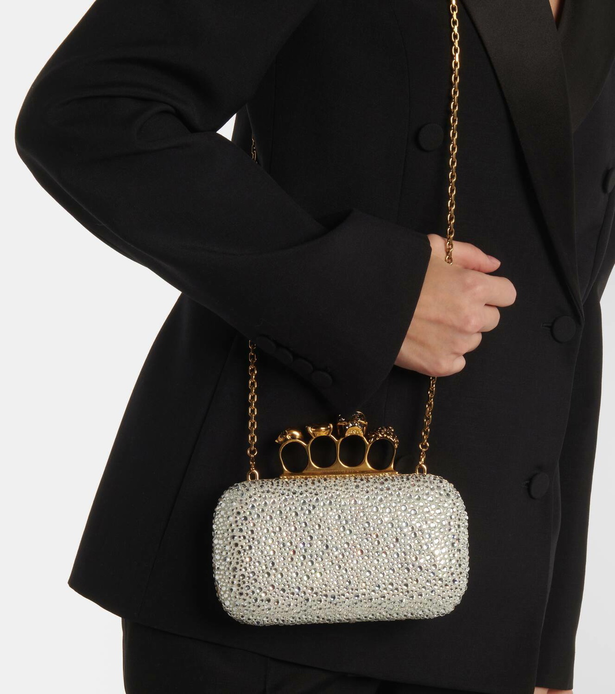 Alexander McQueen Skull Knuckle embellished clutch Alexander