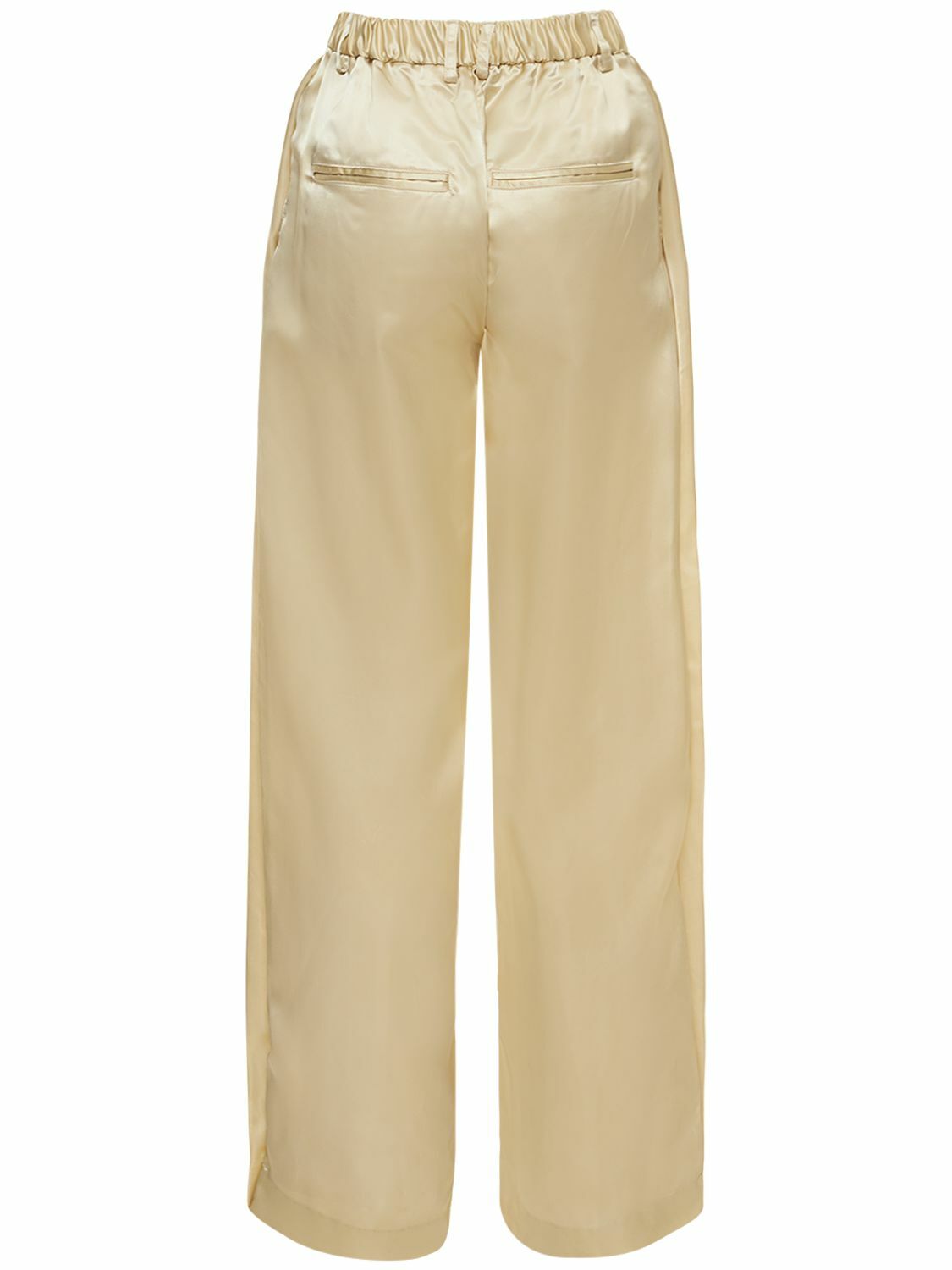 DEVEAUX Chloe Cupro Satin Wide Pants