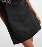 Self-Portrait Embellished satin minidress