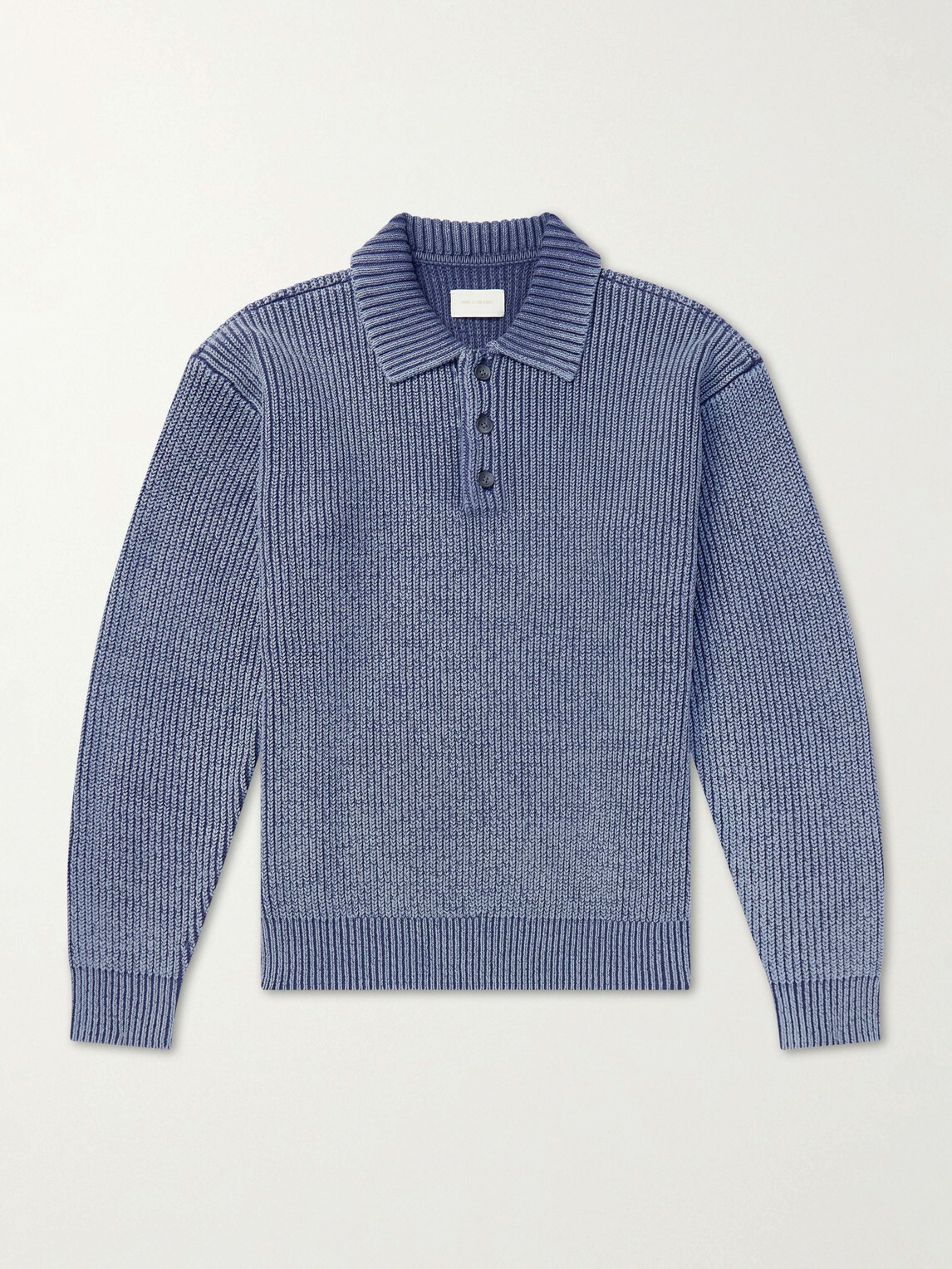 Aimé Leon Dore - Knitted Cotton-Blend Polo Sweater - Blue