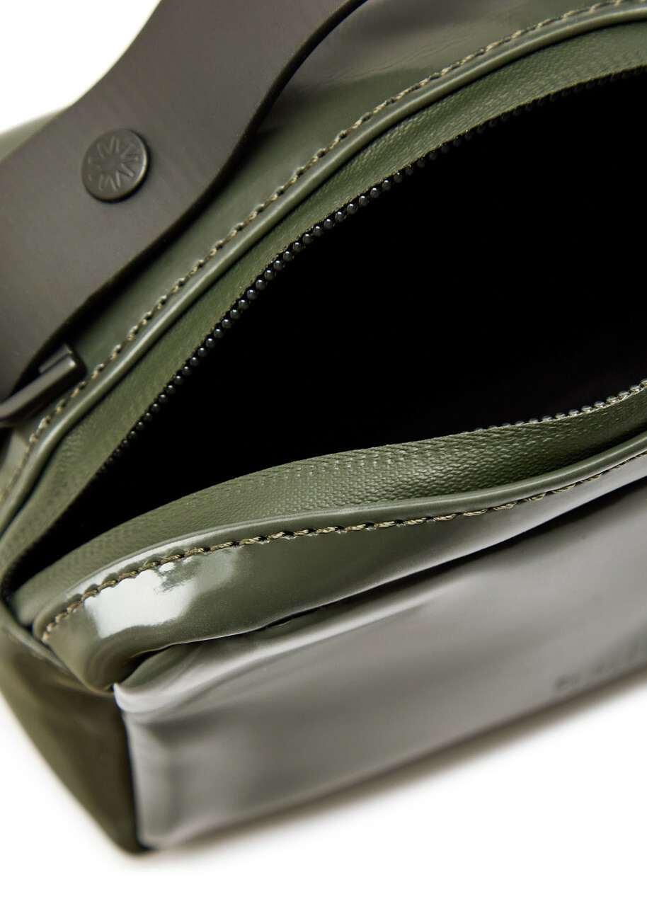 Rains Box Micro Coated Rubberised Cross-body bag - Dark Green - One Size