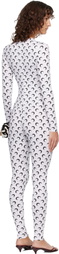 Marine Serre White Recycled Jersey Moon Jumpsuit