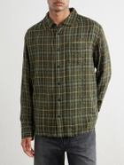 Corridor - Crinkled Checked Cotton-Blend Shirt - Green
