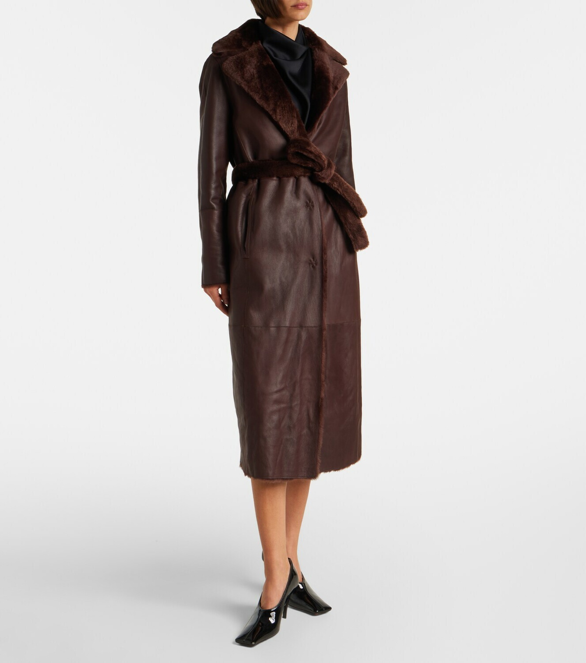 Yves Salomon Belted reversible shearling coat