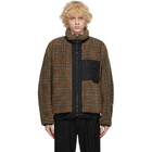 Solid Homme Beige Plaid Fleece Jacket