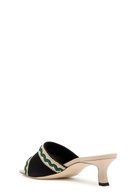 Manolo Blahnik Pop Altra 50 Suede and Leather Sandals Black And White