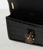 Burberry TB Mini croc-effect leather shoulder bag