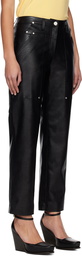 Stella McCartney Black Kick Flare Faux-Leather Trousers