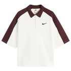 Nike Women's Sports Polo Top in Sail/Burgundy Crush