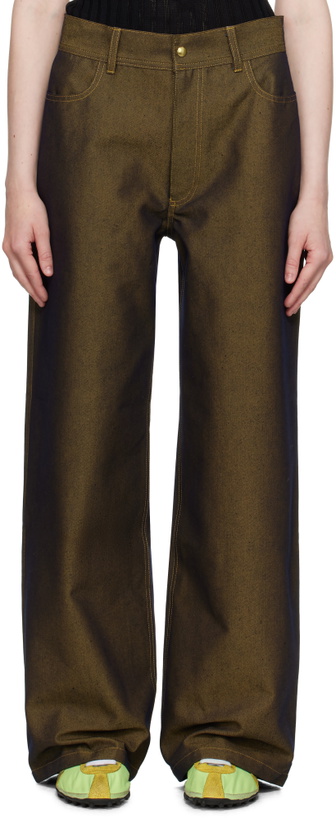 Photo: Stanley Raffington Navy & Yellow Two Tone Jeans