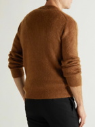 TOM FORD - Slim-Fit Brushed Wool, Silk and Mohair-Blend Sweater - Brown