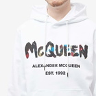 Alexander McQueen Men's Grafitti Logo Popover Hoody in White/Mix