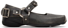 OPEN YY Gray Flower-Stud Ballerina Flats