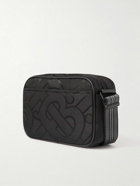 Burberry - Monogram-Jacquard Leather-Trimmed Shell Messenger Bag