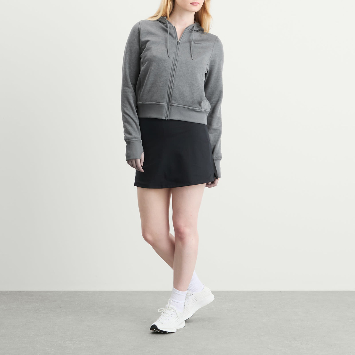 Nike Women's One Therma- Fit Hoodie in Carbon Heather