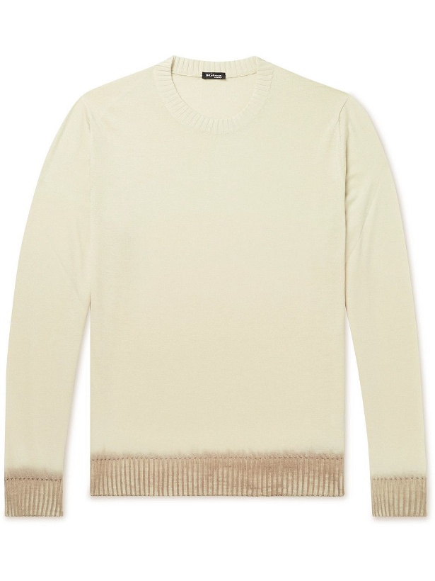 Photo: Kiton - Hand-Dyed Wool and Silk-Blend Sweater - Neutrals